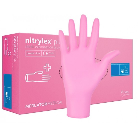 MERCATOR MEDICAL - Manusi profesionale din nitril - ROZ - XS