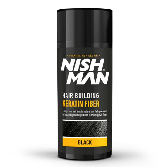 NISH MAN - Pudra fiber pentru parul rar - Negru