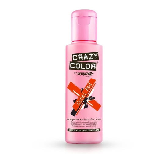 CRAZY COLOR - Vopsea semi-permanenta CORAL RED - no.57 - 100 ml