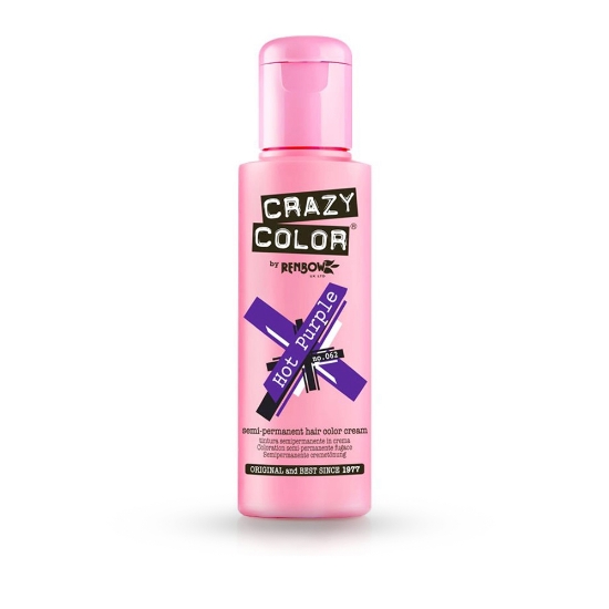 CRAZY COLOR - Vopsea semi-permanenta HOT PURPLE - no.62 - 100 ml