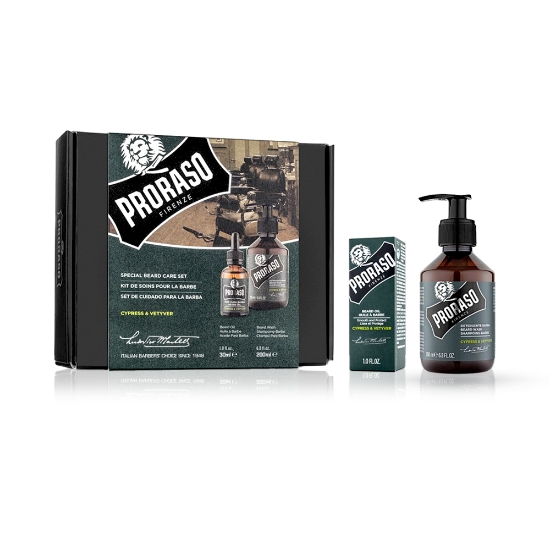 PRORASO - Set ingrijire barba - Ulei + Sampon -  Cypress and vetiver