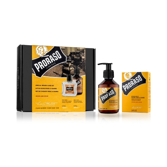 PRORASO - Set ingrijire barba - Sampon + Balsam - Wood and spice