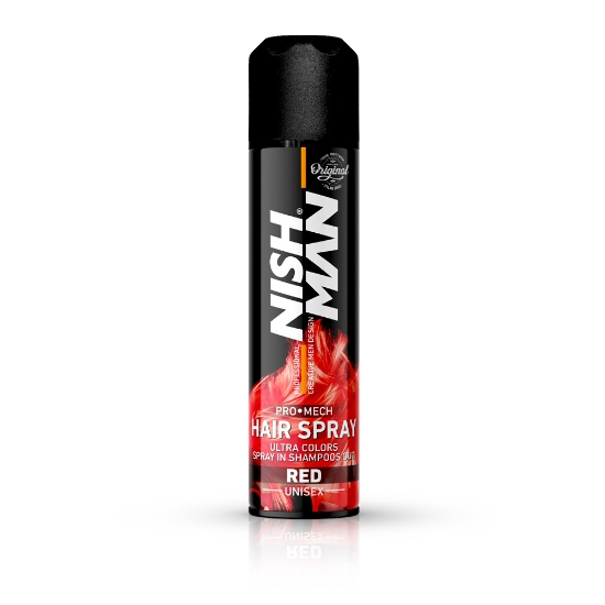 NISH MAN - Spray de par colorat - 150 ml - Rosu