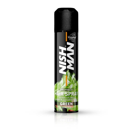 NISH MAN - Spray de par colorat - 150 ml - Verde