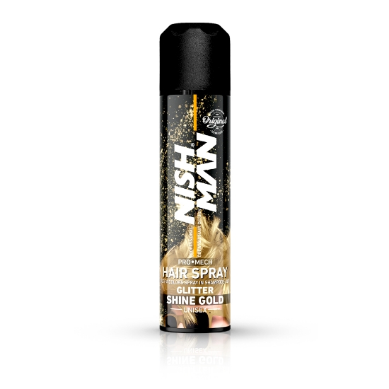 NISH MAN - Spray de par cu sclipici - Gold -  150 ml