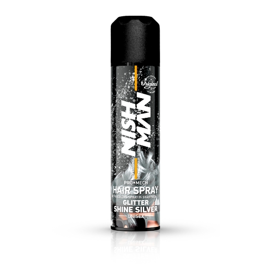 NISH MAN - Spray de par cu sclipici - Silver -  150 ml