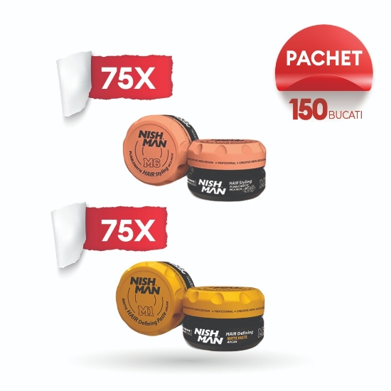 Pachet promo - NISH MAN - Ceara de par 30 ml - M1 + M6 - 100 buc