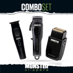 КОМБО КОМПЛЕКТ - MONSTER CLIPPERS - Машинка за подстригване + Контушрна машинка + Самобръсначка 