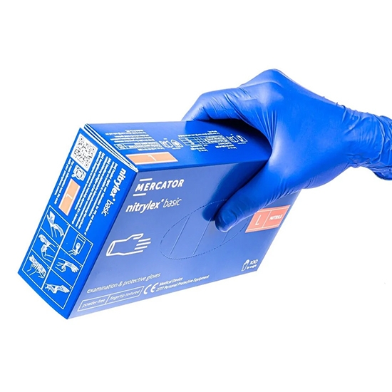 Imagine MERCATOR MEDICAL - Manusi profesionale din nitril - ALBASTRU - XL