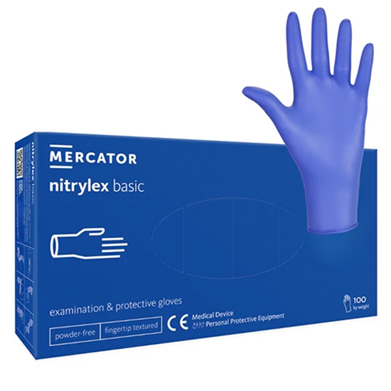 Imagine MERCATOR MEDICAL - Manusi profesionale din nitril - ALBASTRU - XL