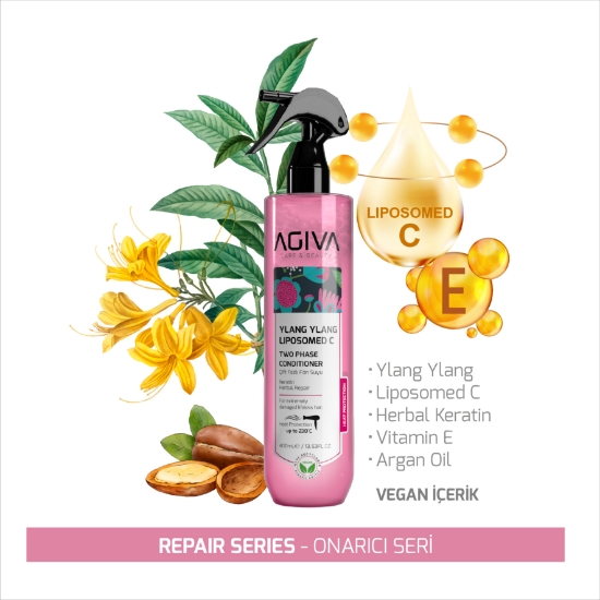 Imagine Balsam bifazic pentru par - AGIVA -  Ylang Ylang Liposomed C - 400 ml   
