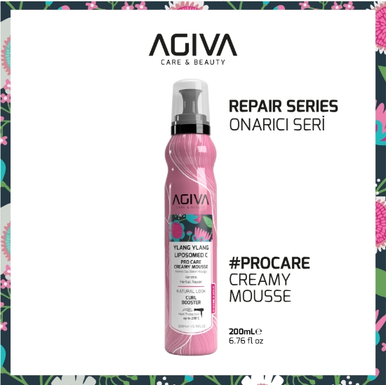 Imagine Spuma refaratoare pentru par - AGIVA -  Ylang Ylang Liposomed C - 200 ml 