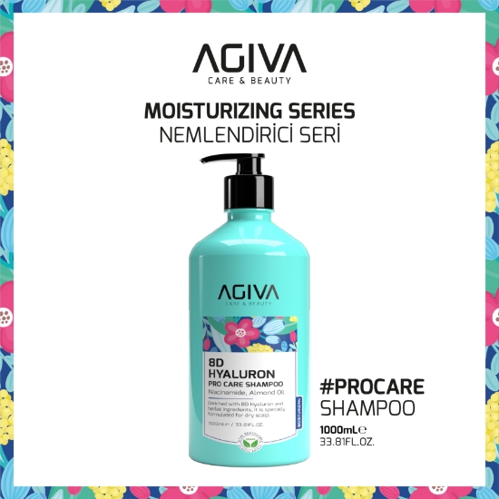 Imagine Sampon hidratant pentru par - AGIVA -  8D HYALURON - 1000 ml  