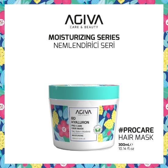 Снимка на Хидратираща маска за коса - AGIVA -  8D Hyaluron - 300 ml  