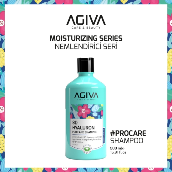 Imagine Sampon hidratant pentru par - AGIVA -  8D Hyaluron - 500 ml  