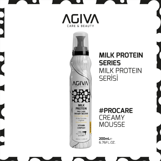 Imagine Spuma reparatoare pentru par - AGIVA - Milk Protein - 200 ml 
