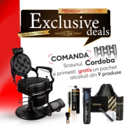 Снимка на ПРОМО ПАКЕТ - Бръснарски стол - Cordoba - Черен + 9 Продукта ПОДАРЪК
