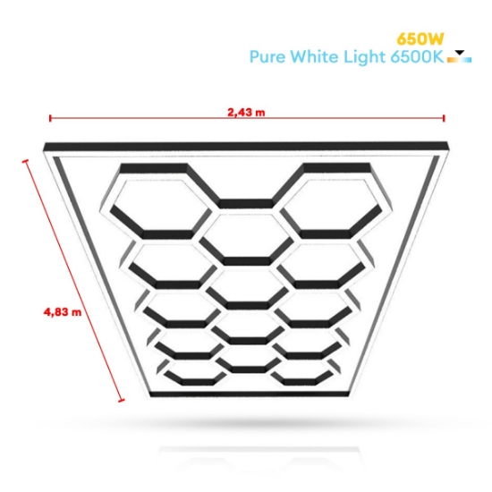 Imagine Sistem de lumini - 4,83 x 2,43 m - hexagonale  