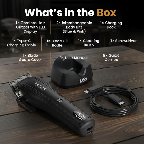 Снимка на Машинка за подстригване -  HUSH PROFESSIONAL / C2 - 7200 RPM - безжична