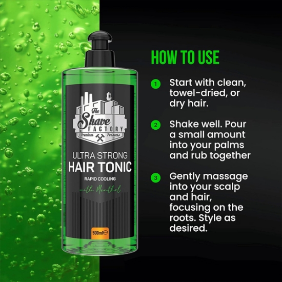 Imagine Hair tonic pentru par - SHAVE FACTORY - Ultra Strong - 500 ml 