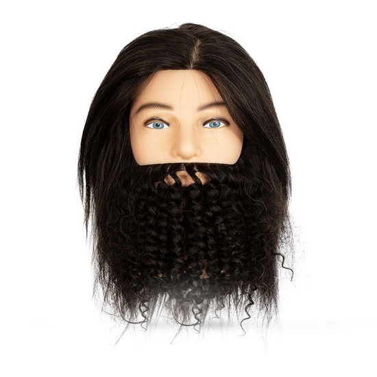 Снимка на Глава манекен + брада (къдрава) EXALTO - BEN - 100 % естествена коса 