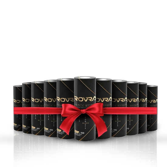 Снимка на ПРОМО ПАКЕТ - Хартиени яки за бръснарство - Черни - комплект 5 ролки - 12 броя  