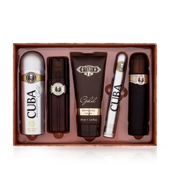 Imagine Set - apa de toaleta 35 ml si 100 ml+ gel de dus 200 ml + after shave 100 ml  + deodorant spray 200 ml- CUBA - Gold 