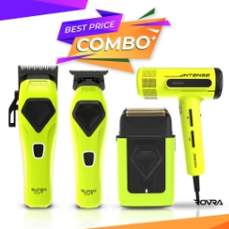 Imagine Set ROVRA - SUPER CUT - Masina de tuns + Masina de contur + Masina de ras + Uscator de par INTENSE - Verde 
