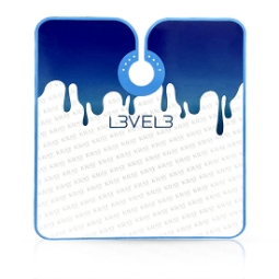 Imagine Pelerina frizerie/coafor - L3VEL3  - guler neopren - alba cu insertie albastru - KRAY