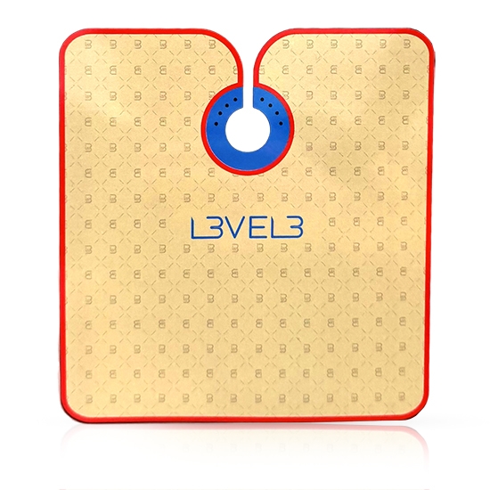 Снимка на Pelerina frizerie/coafor - L3VEL3  - guler neopren --  cu insertii bej/rosu/albastru