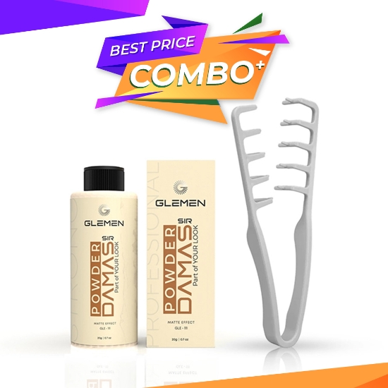 Снимка на Промо пакет - Пудра за обем Glemen + Гребен/клещи за текстуриране на косата