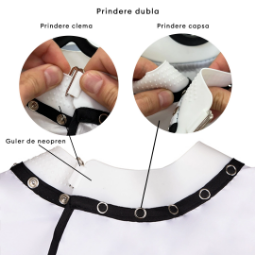 Pelerina guler neopren - coafor/frizerie CRODI - Alba Pelerina guler neopren - coafor/frizerie CRODI - Alba