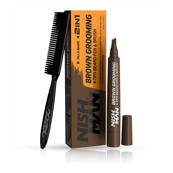 Снимка на Marker contur barba + perie fade - NISMAN - Saten inchis