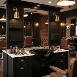 Mobilier Frizerie / Barber Shop - MENOSER - ALICANTE  MSR-P006 cu chiuveta