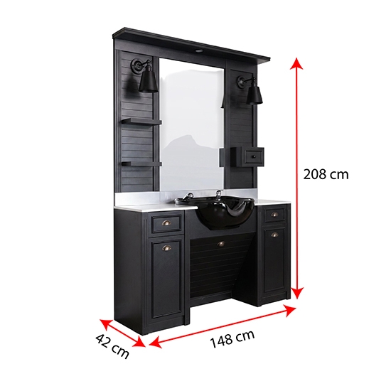 Imagine Mobilier Frizerie / Barber Shop - MENOSER - ALICANTE  MSR-P006 cu chiuveta