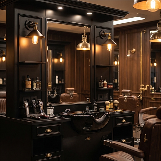 Imagine Mobilier Frizerie / Barber Shop - MENOSER - VALENCIA MSR-P004 cu chiuveta