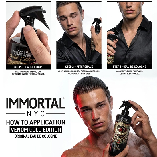Снимка на Автършейв спрей - IMMORTAL - Venom -  Gold Edition - 500 ml  