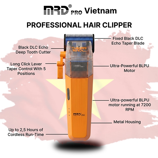 Снимка на Машинка за подстригване - MRD - Cyborg - Оранжева - 7.200 RPM - HC-666