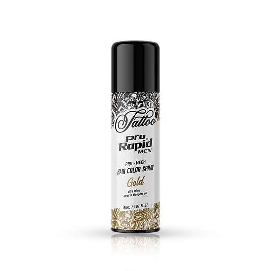 Снимка на Spray de par colorat -  PRORAPID - Tattoo - 150 ml - Auriu